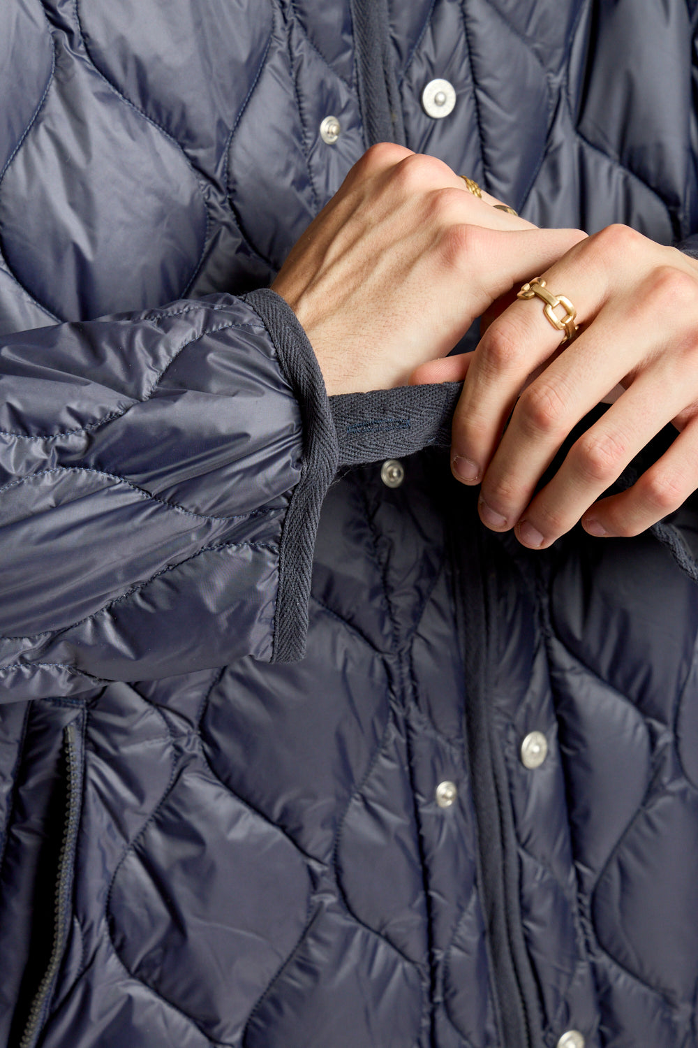 Military M65 Liner Zip Down Jacket in Dark Navy