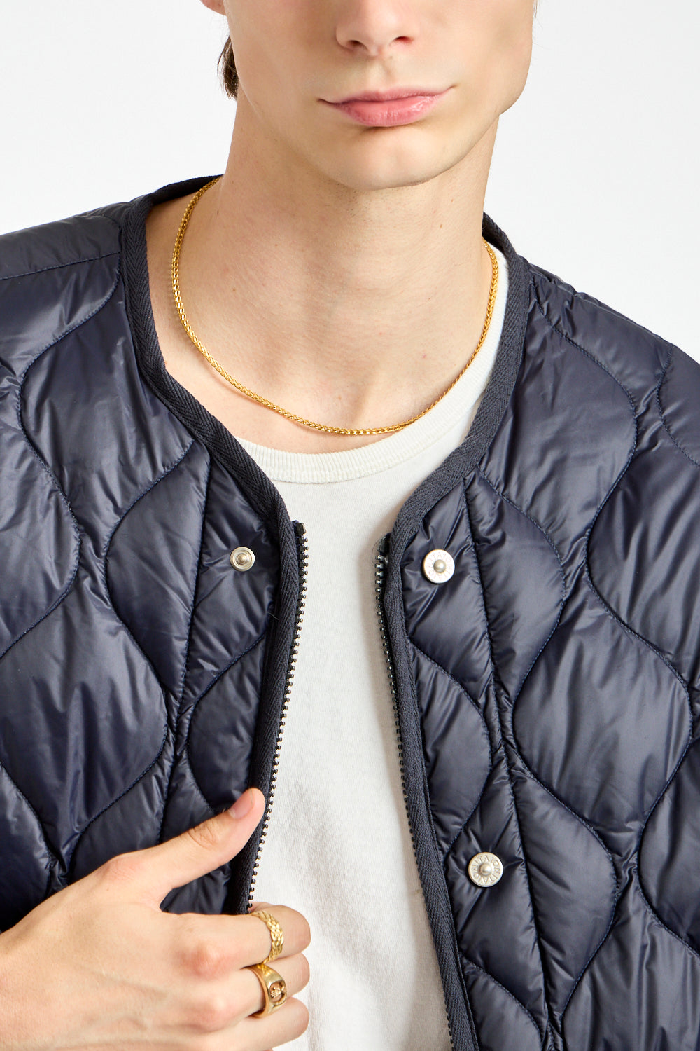 Military M65 Liner Zip Down Jacket in Dark Navy
