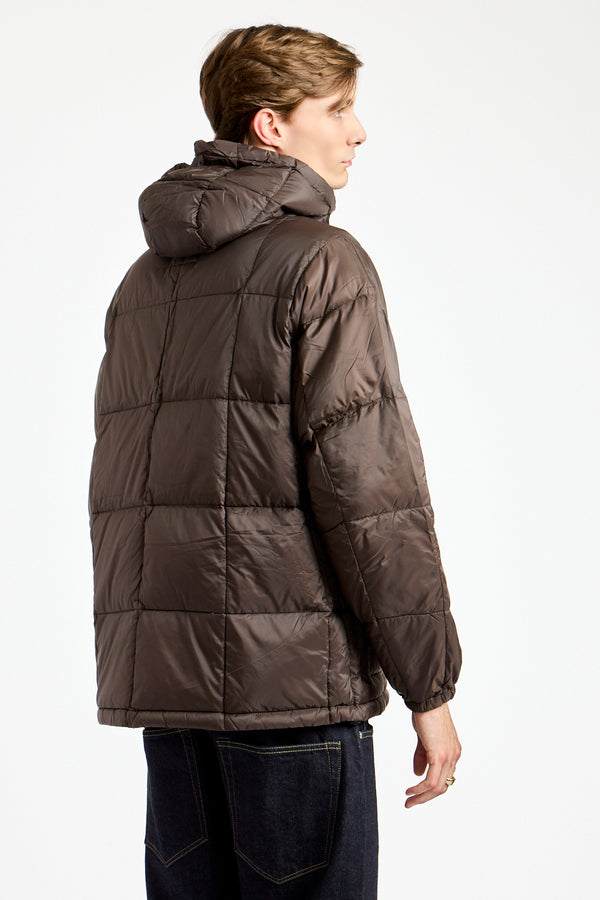 Mountain Volume Hood Down Jacket in Dark Chocolate