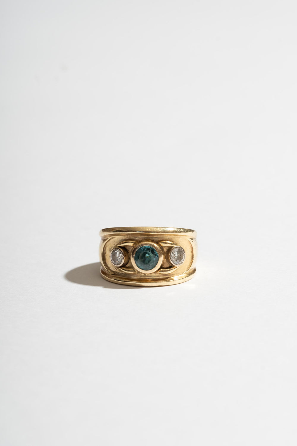 14K Blue Topaz Diamond ring