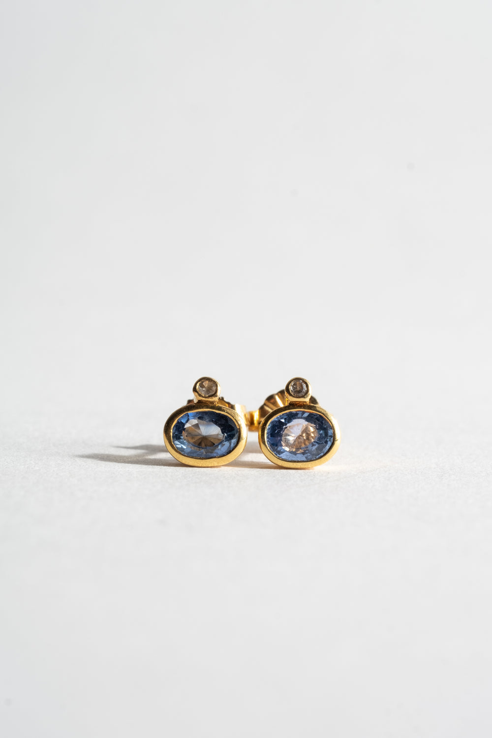 18K Sapphire + Diamond Studs