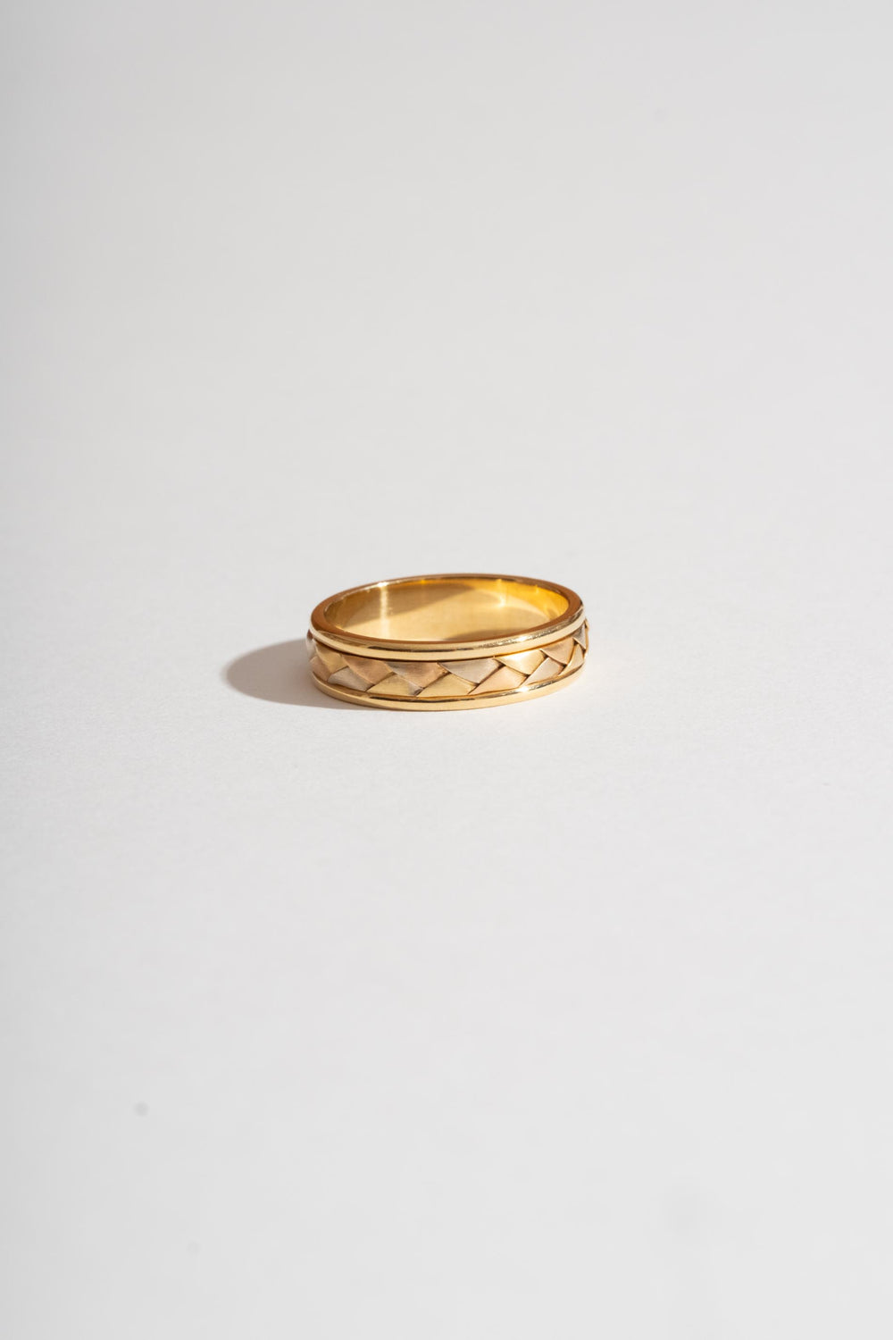 18K Tri-Color Gold Braid Band