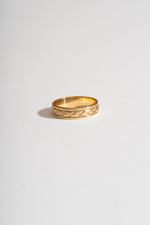 18K Tri-Color Gold Braid Band
