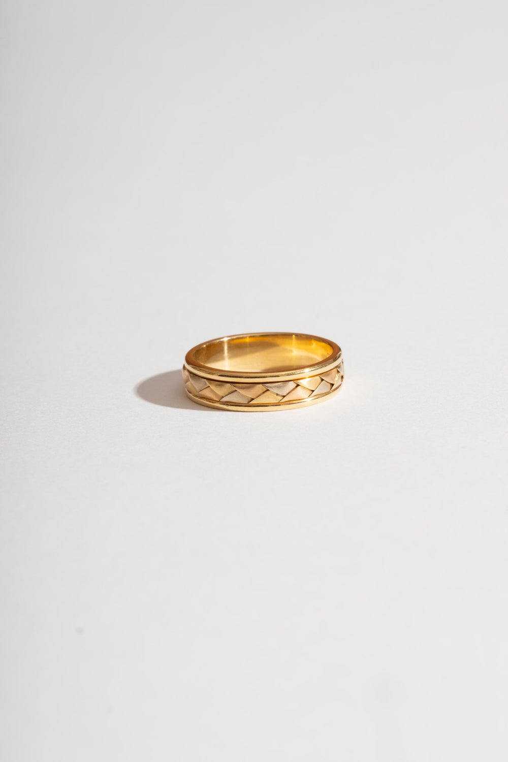 18K Tri-Color Gold Braid Band