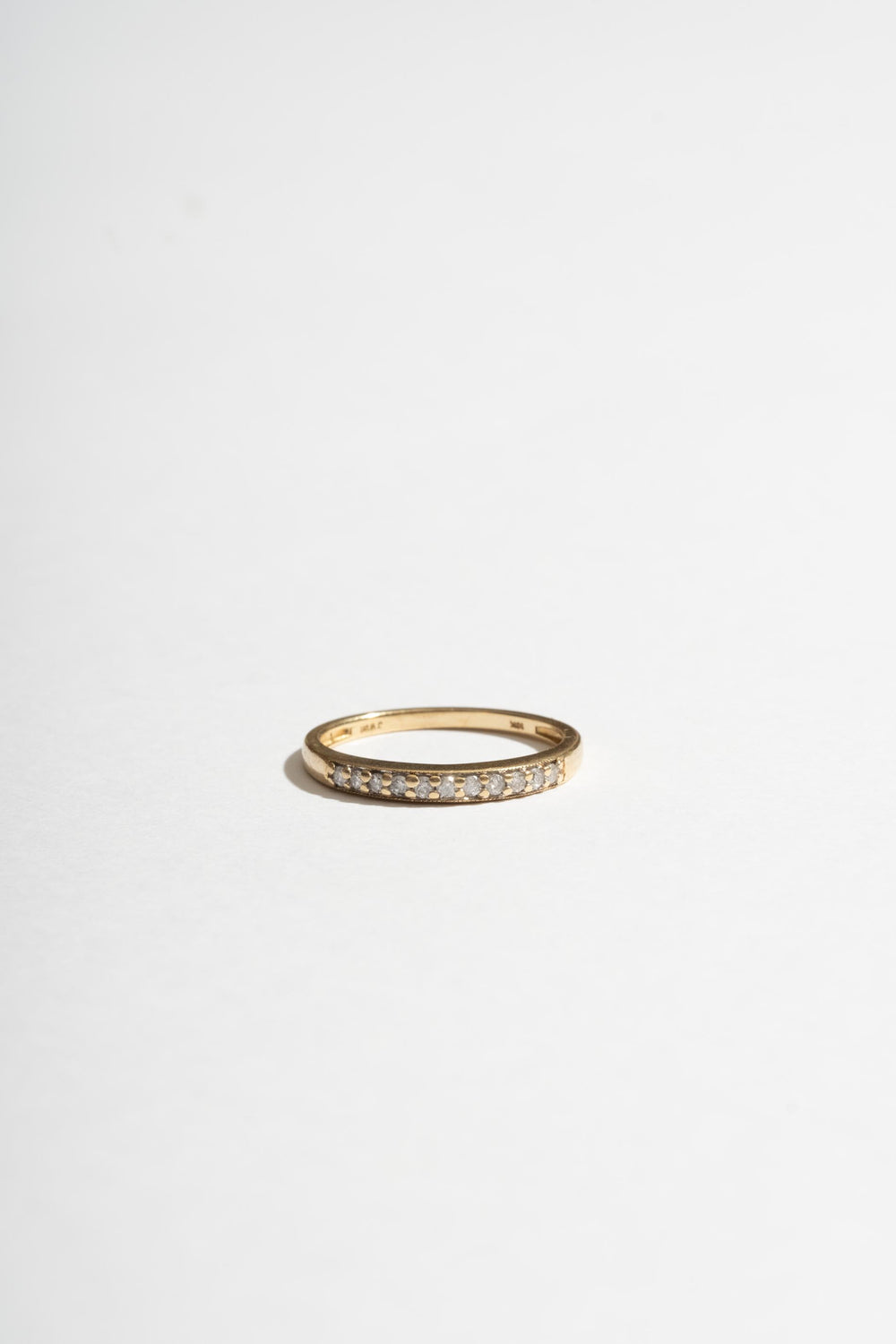 10K Plain Yellow Gold Diamond Band
