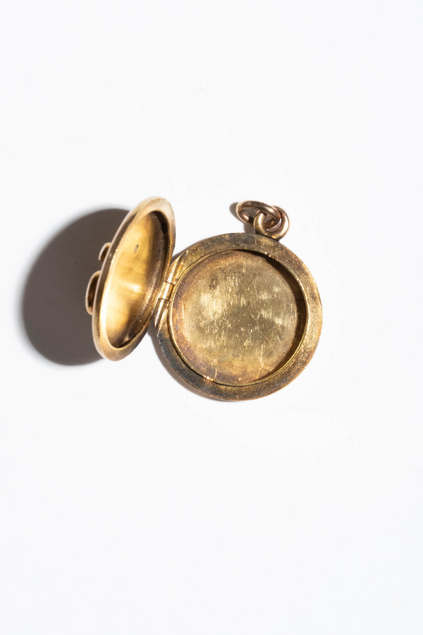 14K 1920's Snake Locket with Diamond