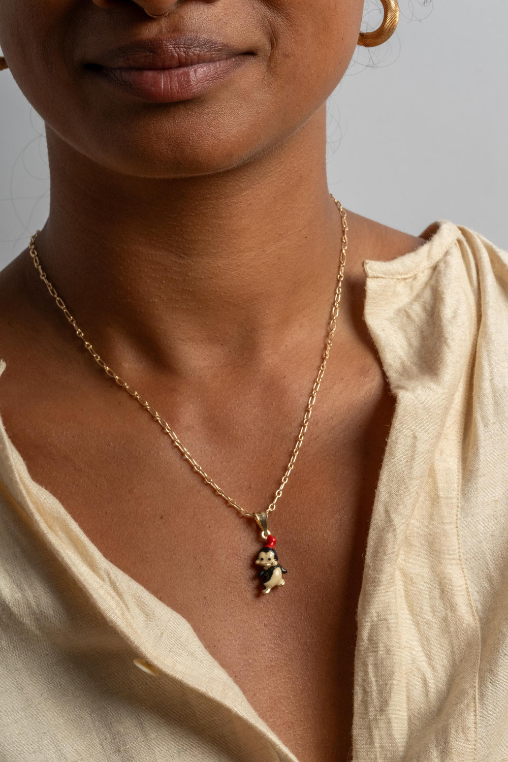 14K Chilly Willy Penguin Enamel Charm