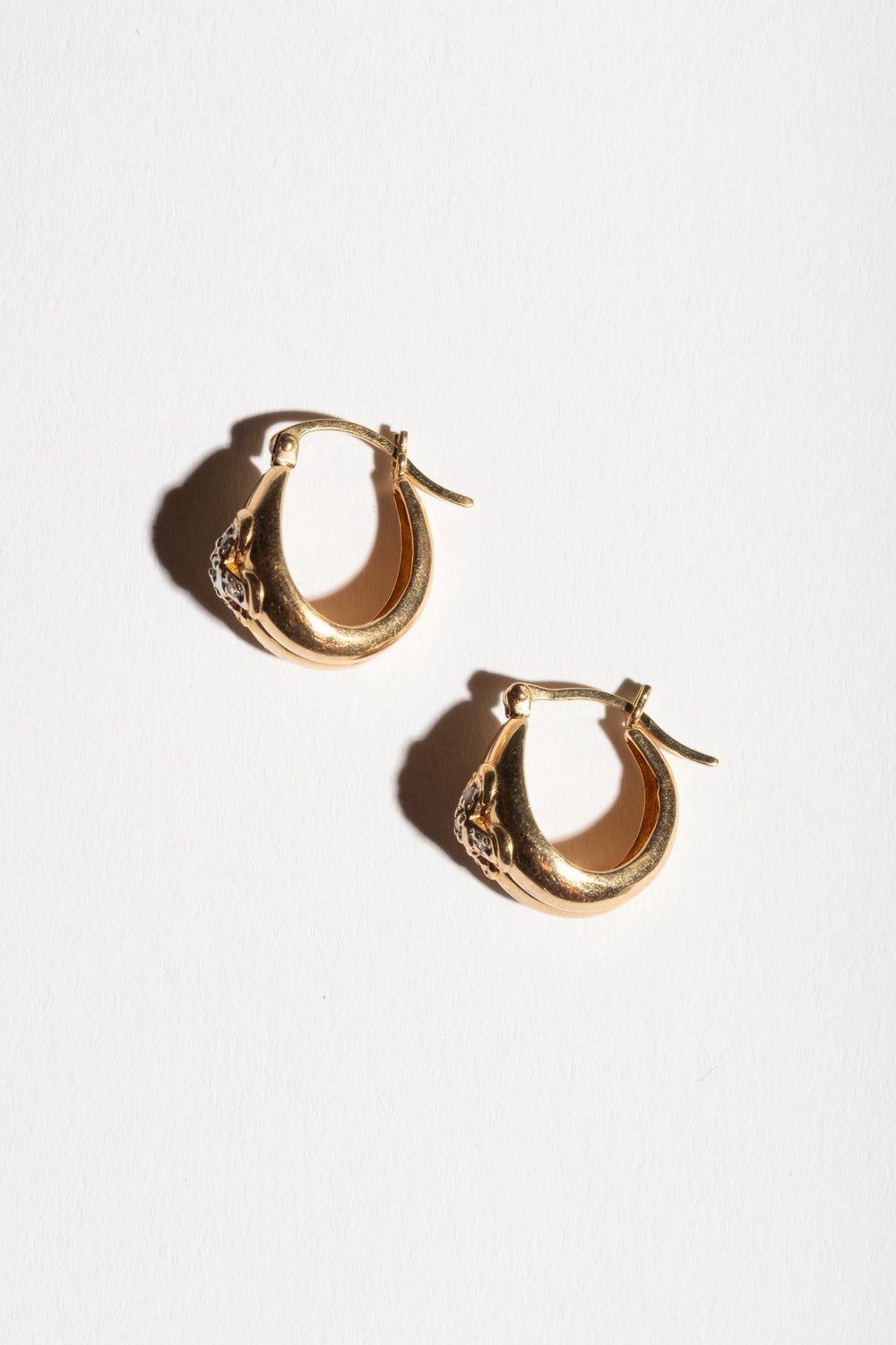 14K Diamond X Hoops