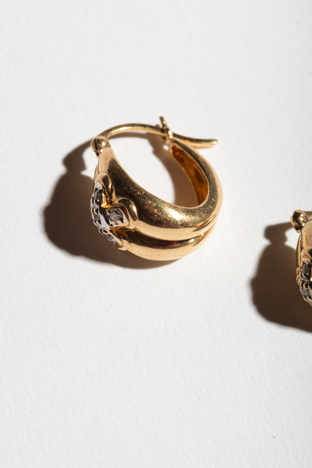 14K Diamond X Hoops