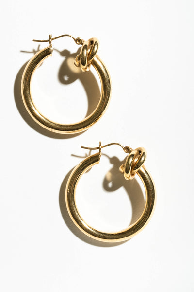14K Knot Hoops