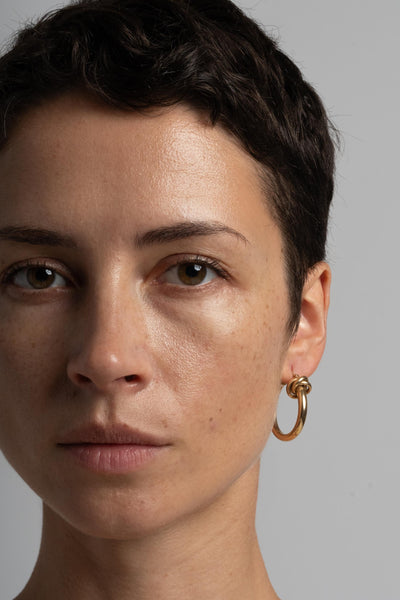 14K Knot Hoops