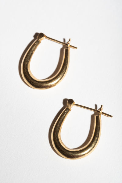 14K Oval Graduated Hoops