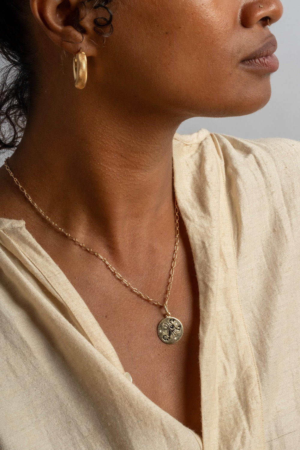 14K Scorpio Medallion