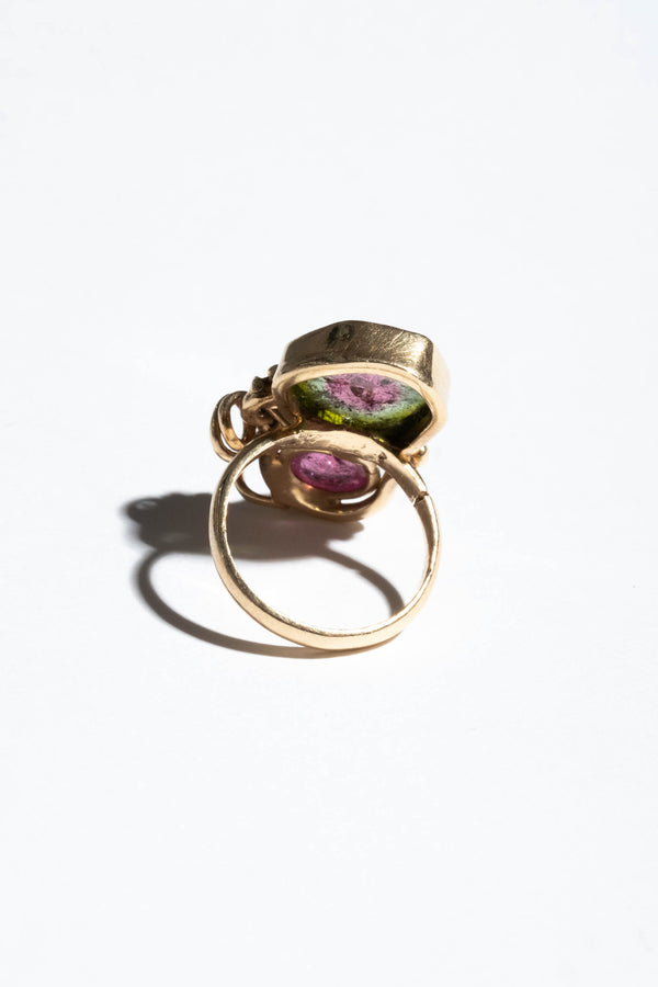 14K Studio Made Double Tourmaline Ring