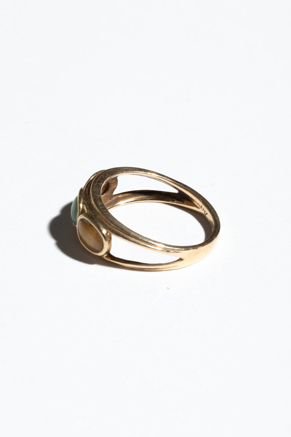 14K Triple Agate Ring