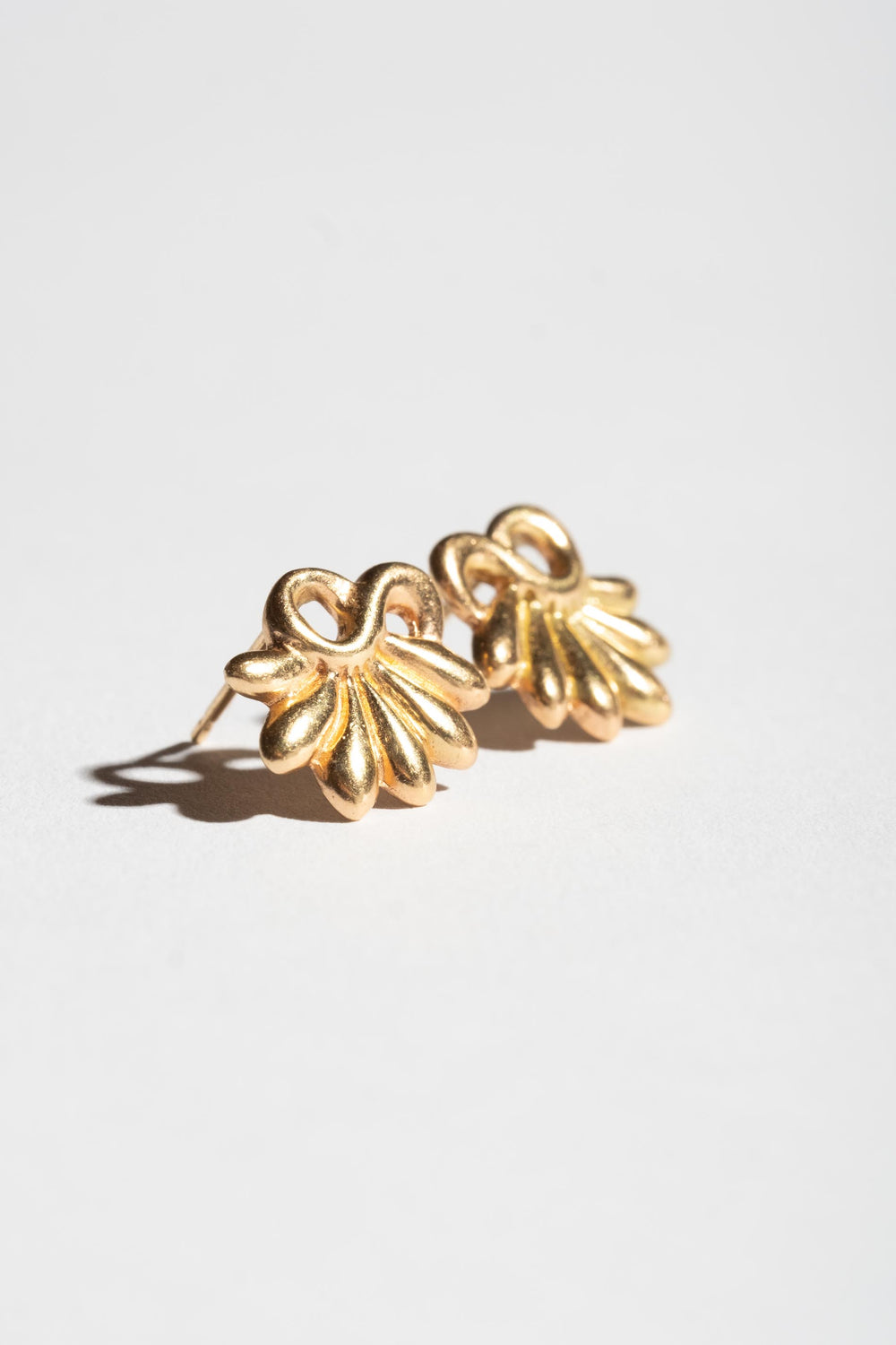 14K Twisted Leaf Studs