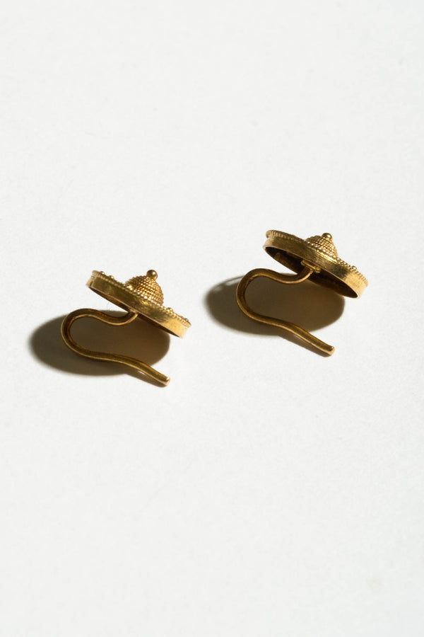 15K Small Etruscan Earrings