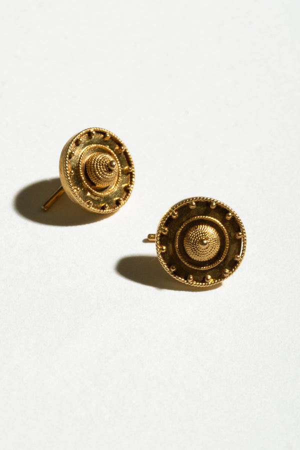 15K Small Etruscan Earrings