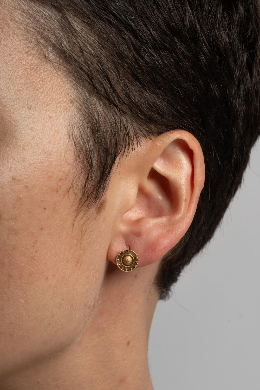 15K Small Etruscan Earrings