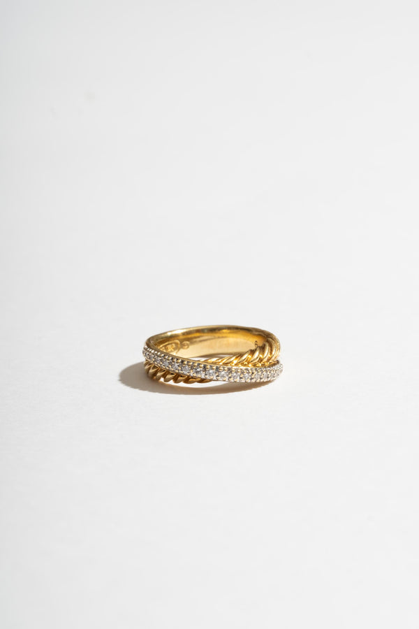 18K David Yurman Diamond Twist ring
