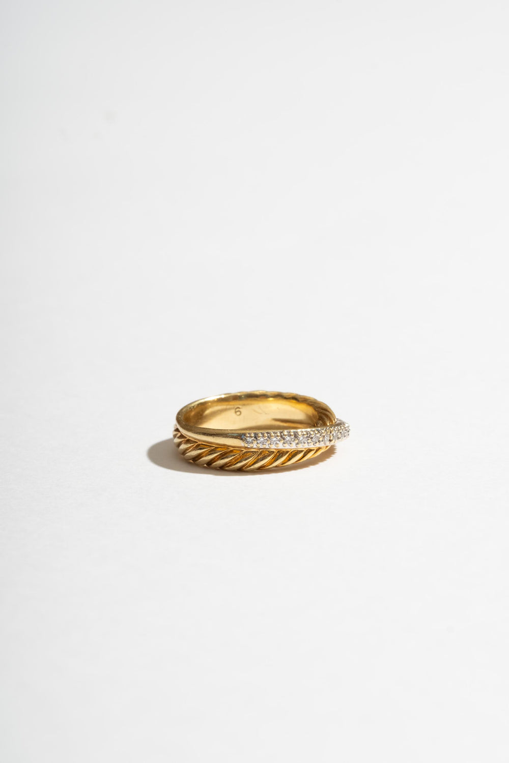 18K David Yurman Diamond Twist ring