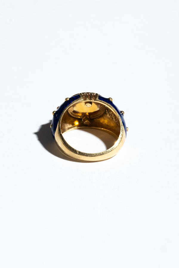 18K Enamel Citrine Hidalgo Ring