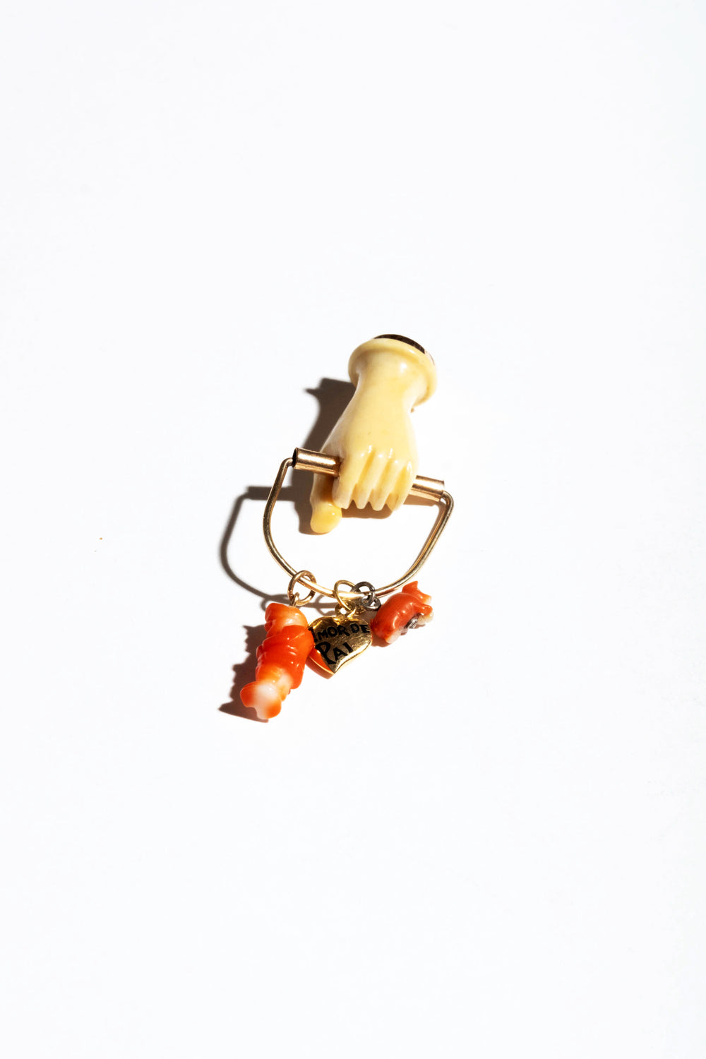 Mixed Karat Victorian Fist Charm Holder Pendant