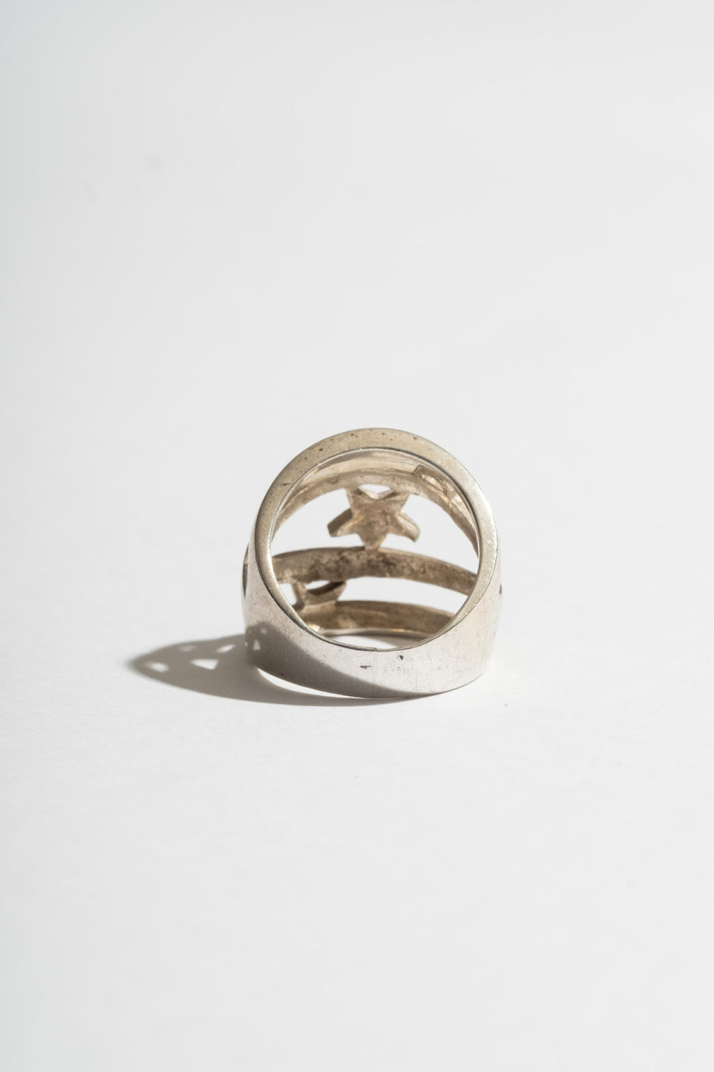 Sterling Star and Crescent Moon Ring