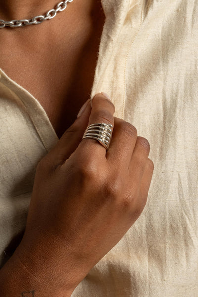 Sterling Overlap Claw Ring