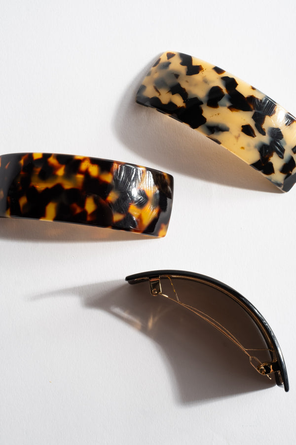 Rectangle Volume Barrette in Ivory Tokyo