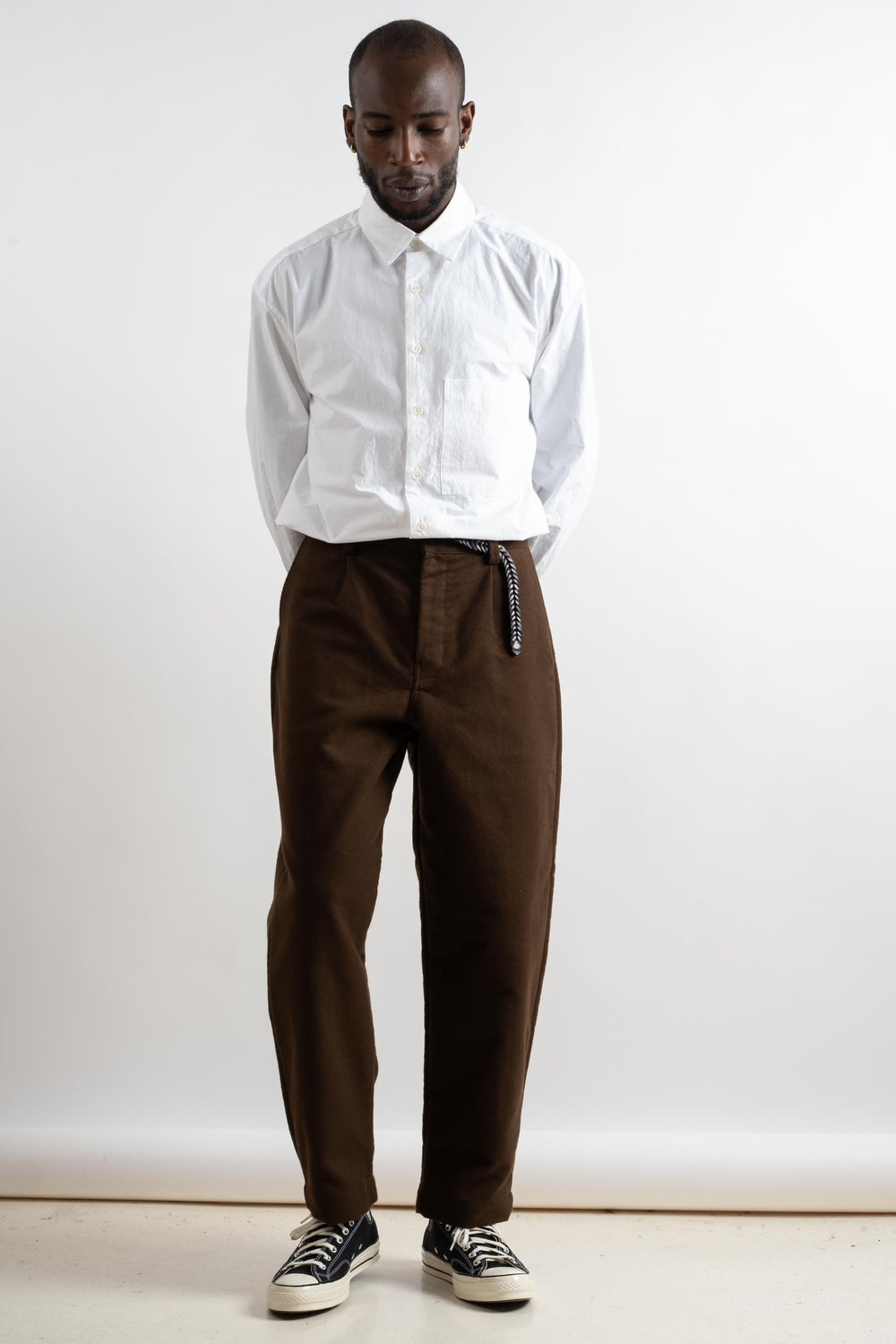 Single Pleat Pant In Cotton Moleskin