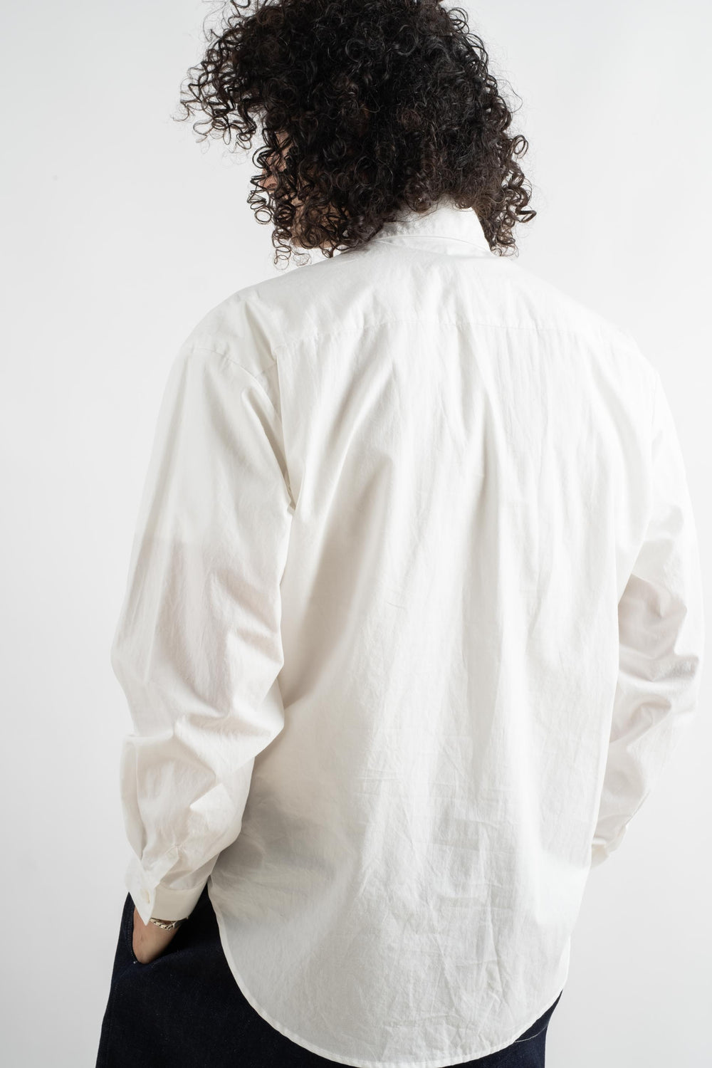 Big Shirt In White Organic Cotton + Hemp Typewriter Cloth