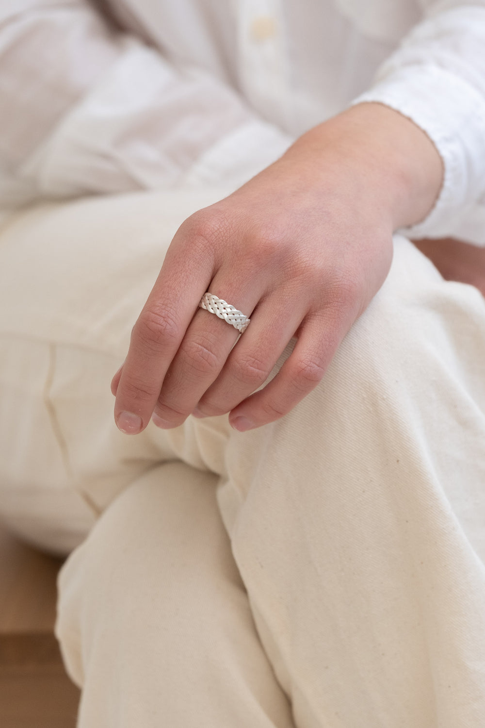 Sterling Cinque Plait Ring