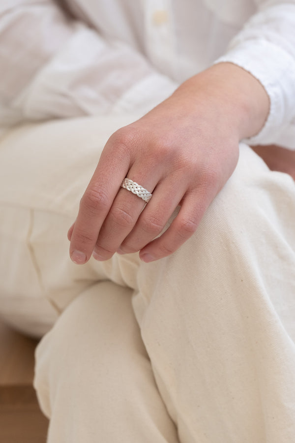 Sterling Cinque Plait Ring
