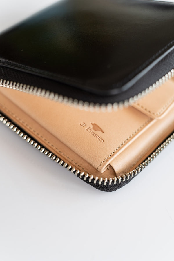 Square Zip Wallet in Black