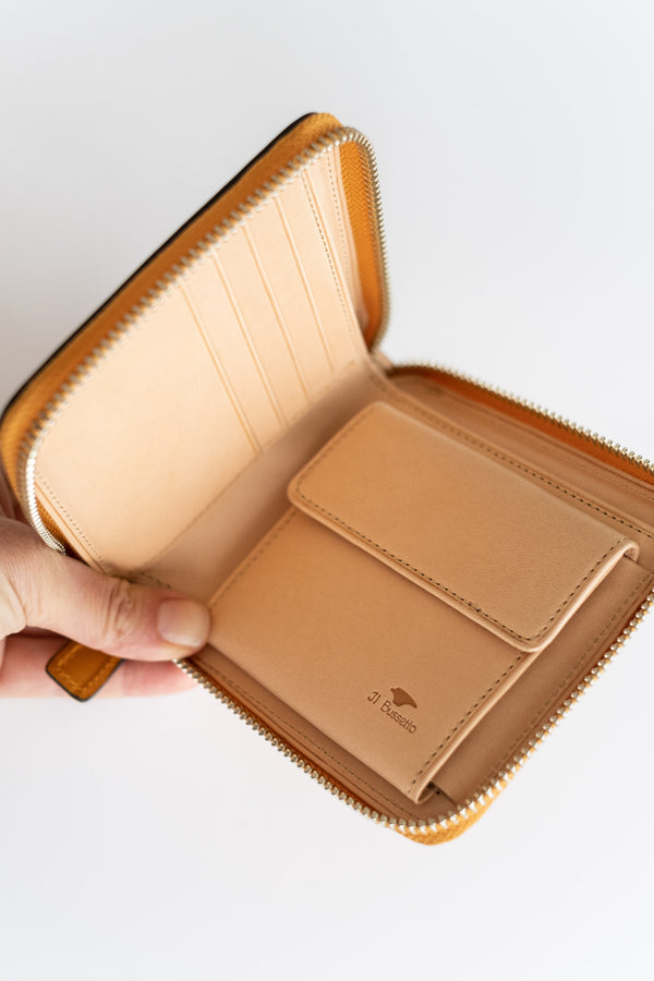 Square Zip Wallet in Ochre
