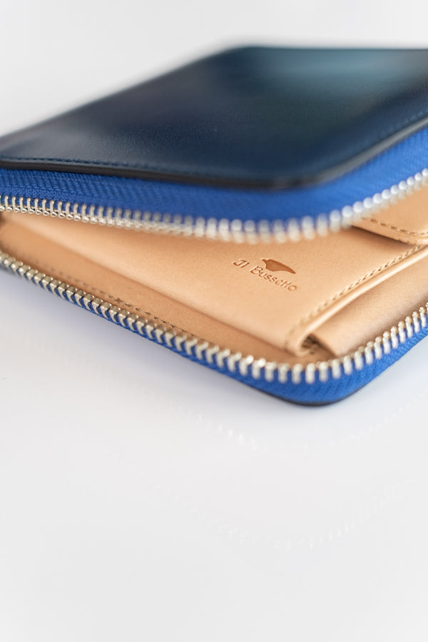 Square Zip Wallet in True Blue