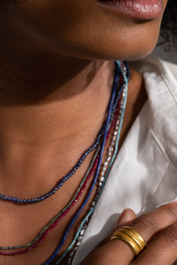 22K + Lapis Bead Strand