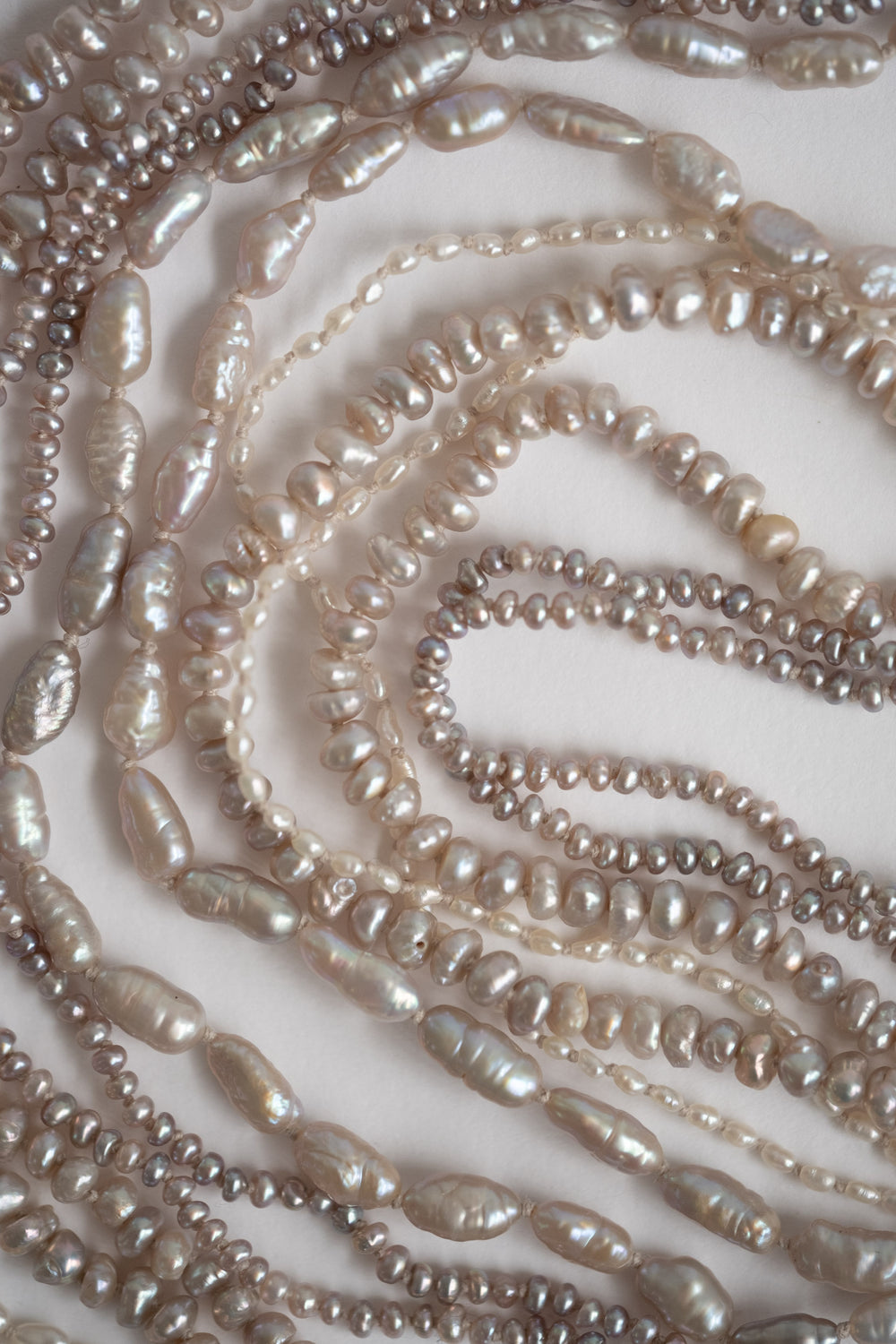 22K + Small Grey Seed Pearl Strand