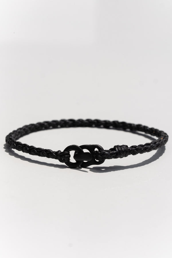 Single Wrap Bracelet in Matte Black