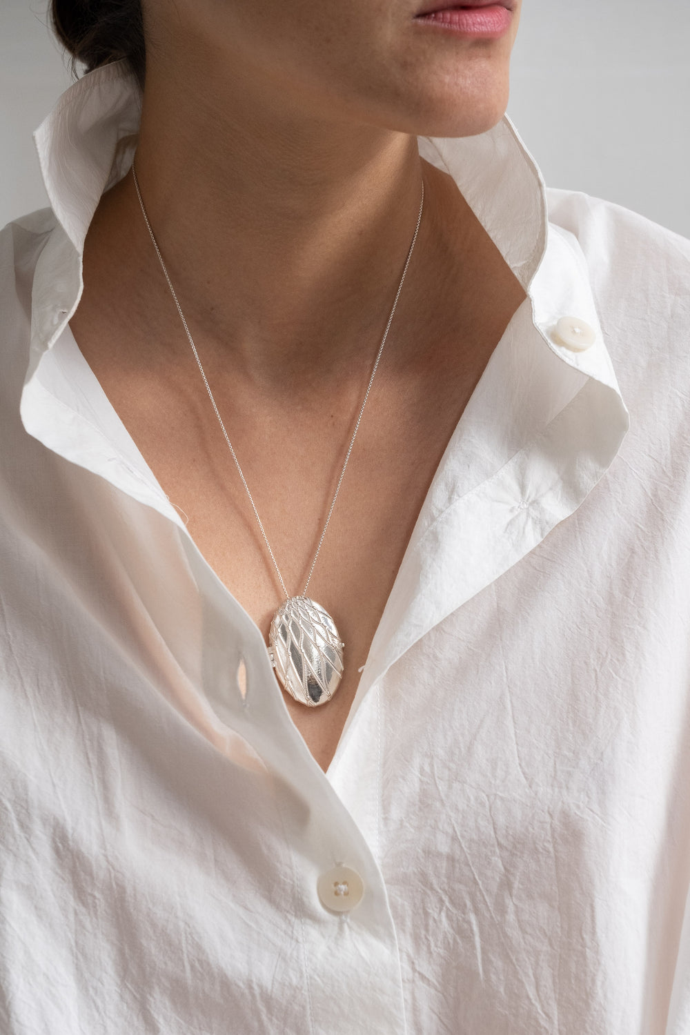 Netted Oval Locket