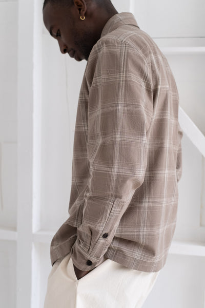 Evan Kinori | FLAT HEM SHIRT IN KASURI YARN DYED COTTON – RELIQUARY