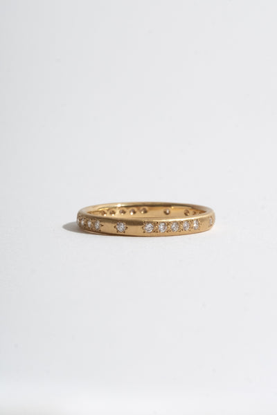 Thin Rounded Band With Diamonds