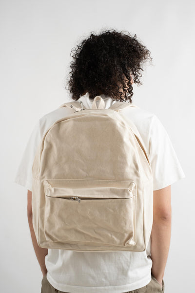 Medium Canvas Backpack in White