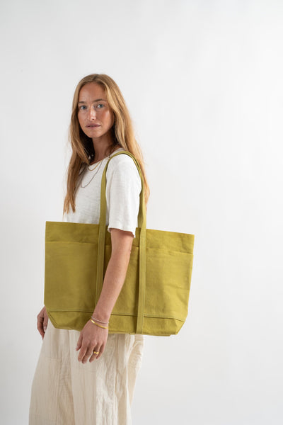 Medium Light Ounce Canvas Tote in Lime