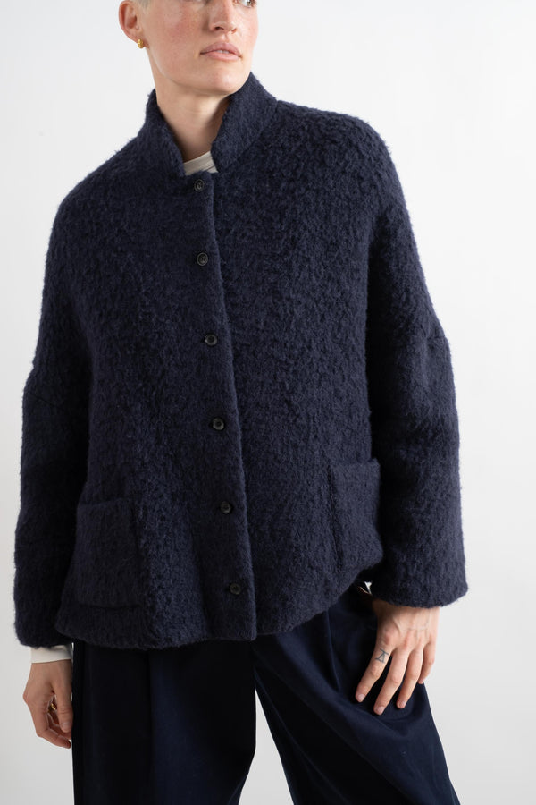 Alpaca Wool Jacket In Blue