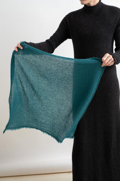 Wool Scarf In Dark Turquoise