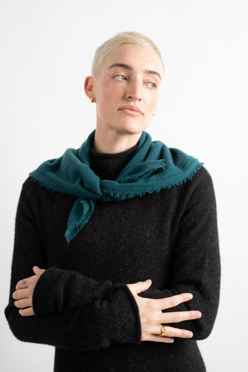 WOOL SCARF IN DARK TURQUOISE