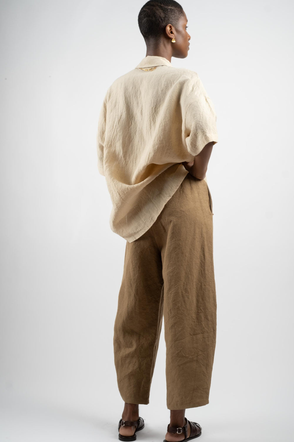 Heavy Linen Pants in Hazelnut