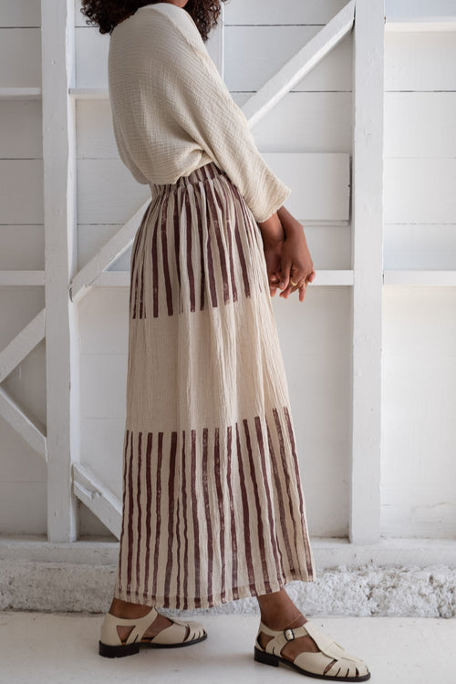 DOUBLE LAYERED SKIRT IN PRINT